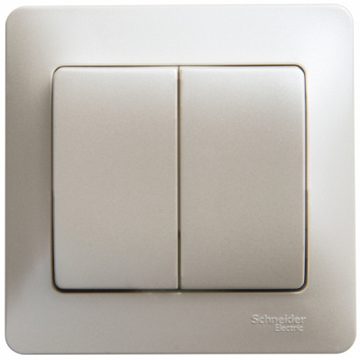 Выключатель 2-клавишный (схема 5) 10AX в сборе Systeme Electric Glossa Перламутр Systeme Electric Glossa GSL000652