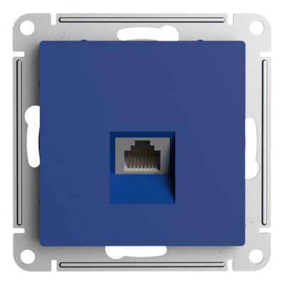 SE AtlasDesign Розетка компьютерная RJ45 Аквамаринин кат. 6A механизм Systeme Electric AtlasDesign ATN001186