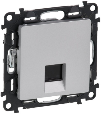 Розетка информационная 1-ая RJ 45 кат.5e UTP Legrand Valena Life Алюминий Legrand Valena Life 753640