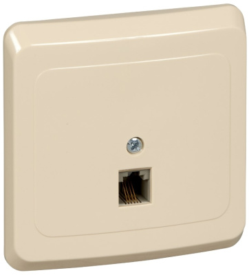 Розетка телефонная 1-ая RJ11 скрытой установки IP20 SE Этюд Кремовый Systeme Electric Этюд TELC-001K