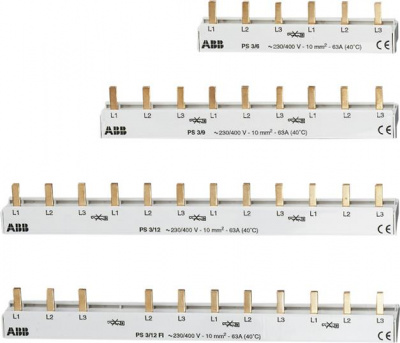 3-фаз. разрезаемые шинные разводки для блоков DDA202 на 30 мод., сечение: 16 кв. мм. ABB ABB  2CDL230202R1630