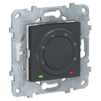 Unica New термостат электронный, 8А, встроенный термодатчик, Антрацит Schneider Electric Schneider Electric  NU550154