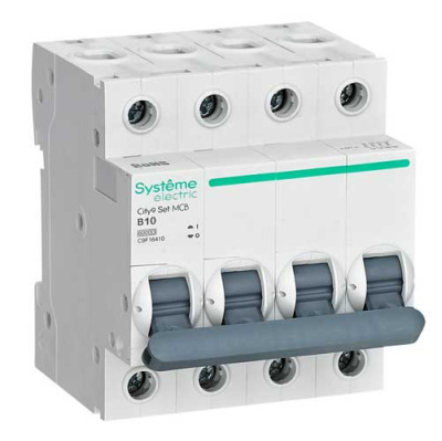 Systeme Electric City9 Set Автомат (АВ) B 10А 4P 6kA 400В Systeme Electric City9 C9F16410