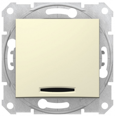 Выключатель 1-клавишный с подсветкой 10A Schneider Electric Sedna Бежевый Schneider Electric Sedna SDN1400147
