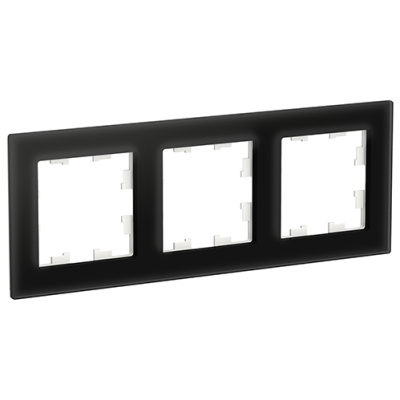 Рамка 3-постовая стекло Schneider Electric AtlasDesign Nature Черный Systeme Electric AtlasDesign Nature ATN321003