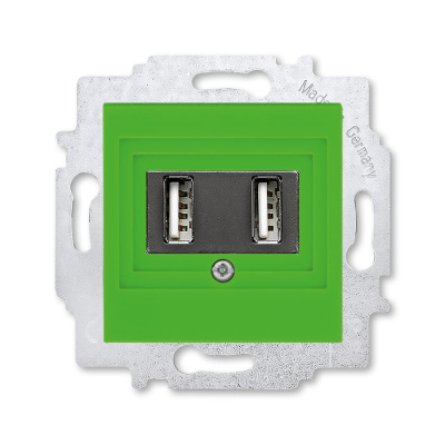 USB зарядка двойная зелёный ABB Levit ABB Levit 2CHH290040A6067