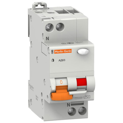 Дифференциальный автомат выкл. АД63 1П+Н 25A 30MA 4,5кА c АС, испания Schneider Electric Schneider Electric  11474