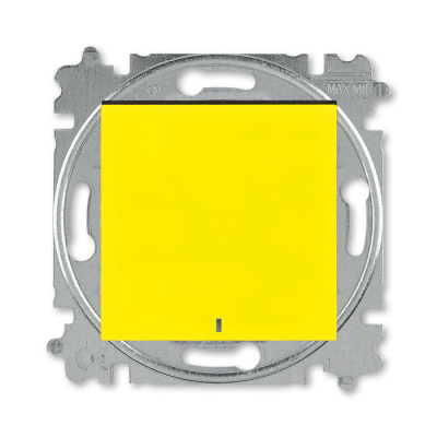 Переключатель одноклавишный с подсветкой ориентационная жёлтый / дымчатый чёрный ABB Levit ABB Levit 2CHH590646A6064