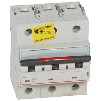 Автоматический выключатель 3P 32 A C 36kA Legrand DX3 Legrand DX3 410024