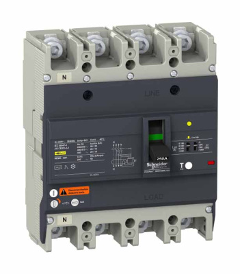 4П3Т Автоматический выключатель С ДИФ.ЗАЩ.25 кА/415В 125A Schneider Electric Schneider Electric  EZCV250N4125