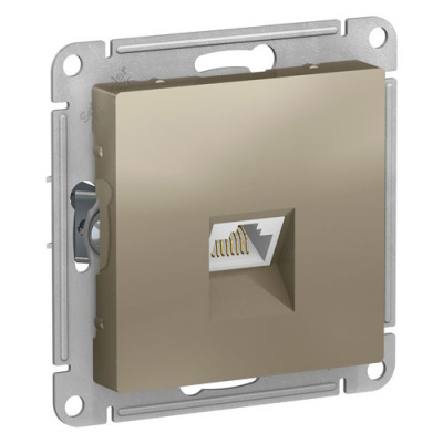 Розетка компьютерная RJ45 кат.6A механизм Schneider Electric AtlasDesign Шампань Systeme Electric AtlasDesign ATN000586
