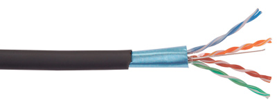 Кабель связи витая пара F/UTP, кат.5E 4х2х24AWG solid, LDPE, 305м, черный ITK ITK  LC3-C5E04-339