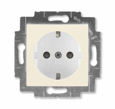 Розетка с заземлением со шторками 16А слоновая кость / белый ABB Levit ABB Levit 2CHH203457A6017