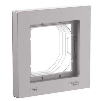 SE AtlasDesign Рамка 1-постовая Алюминий AQUA IP44 Systeme Electric AtlasDesign ATN440301