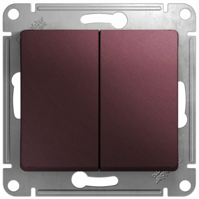 Выключатель 2-клавишный (схема 5) 10AX механизм Systeme Electric Glossa Баклажановый Systeme Electric Glossa GSL001151