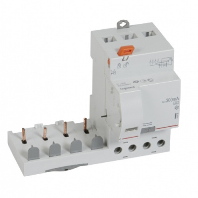 Дифференциальный блок DX3 - тип A - 300 мА - 4П - 400 В~ - 40 А - 3 модуля Legrand Legrand  410528