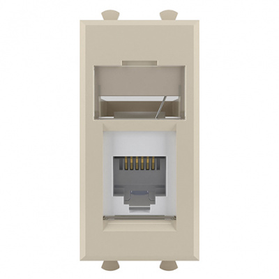 Телефонная розетка RJ-12 модульная, "Avanti", "Ванильная дымка", 1 модуль DKC DKC Avanti 4405311DKC