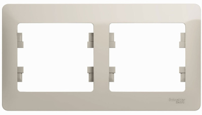 Рамка 2-постовая горизонтальная Systeme Electric Glossa Молочный Systeme Electric Glossa GSL000902