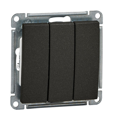 W59 3-клавишный Выключатель, 10АХ, механизм, черный бархат Schneider Electric Systeme Electric  VS0510-351-6-86