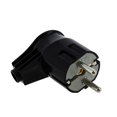 Вилка угловая с заземлением черная 16A 250В EKF PROxima EKF  AVY16-30