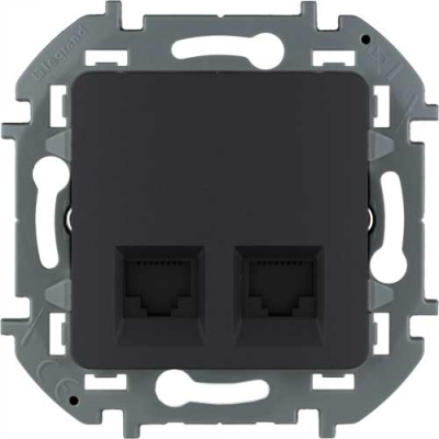 Двойная розетка RJ 45 - категория 6 - UTP IEK Inspiria Антрацит IEK Inspiria 673843