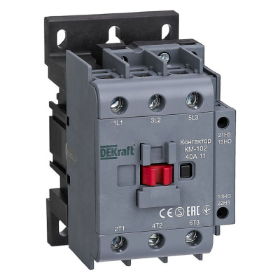 Контактор 40А 220В/230В АС3 АС4 1НО+1НЗ КМ-102 DEKraft DEKraft  22006DEK