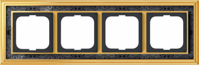 Рамка 4-постовая ABB BJE Династия Латунь полированная/Черная роспись ABB Династия 2CKA001754A4578