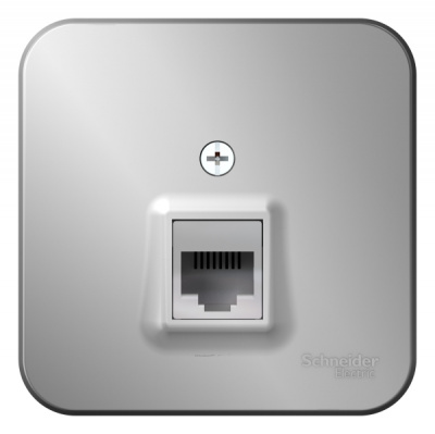 Розетка компьютерная RJ45 кат.5E накладного монтажа с изолирующей пластиной Systeme Electric Blanca Алюминий Systeme Electric Blanca BLNIA045003