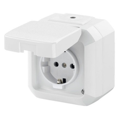 Розетка IP54 с заземлением 16А с защитной крышкой  ABB Variant+ Белый ABB Variant+ 2CHN183510C4500