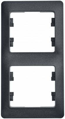 Рамка 2-постовая вертикальная Systeme Electric Glossa Антрацит Systeme Electric Glossa GSL000706
