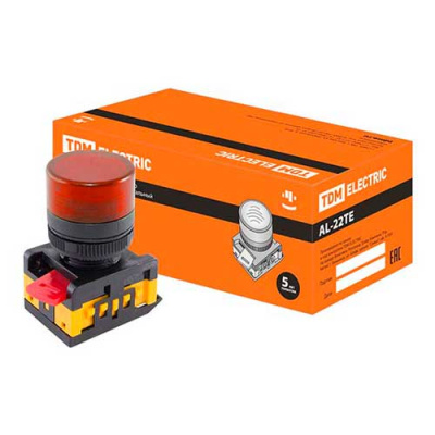 Лампа сигнальная неон цилиндр 22мм 230V красный TDM AL-22TE TDM ELECTRIC AL-22TE SQ0702-0010