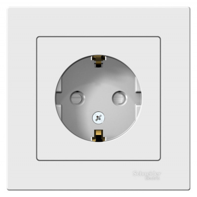 Розетка с заземлением со шторками 16A в сборе Schneider Electric AtlasDesign Белый Systeme Electric AtlasDesign ATN000144