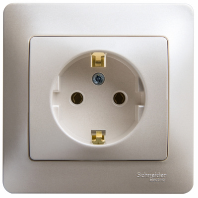 Розетка с заземлением 16A в сборе Systeme Electric Glossa Перламутр Systeme Electric Glossa GSL000642