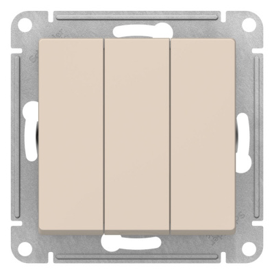 Выключатель 3-клавишный сх.1+1+1 10AX механизм Schneider Electric AtlasDesign Бежевый Systeme Electric AtlasDesign ATN000231