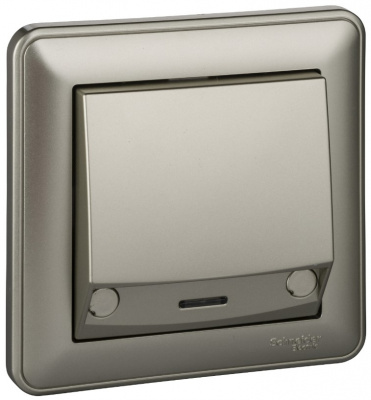 Выключатель карточный с индикацией 16A в сборе с рамкой Wessen 59 Шампань Wessen Wessen 59 VS616-051-48