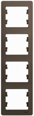 Рамка 4-постовая вертикальная Systeme Electric Glossa Шоколад Systeme Electric Glossa GSL000808