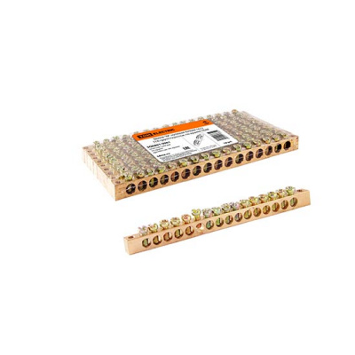 Шина "N" нулевая 6х9мм 16 групп/крепеж по краям 100A TDM 16/2 TDM ELECTRIC TDM Шины SQ0801-0061