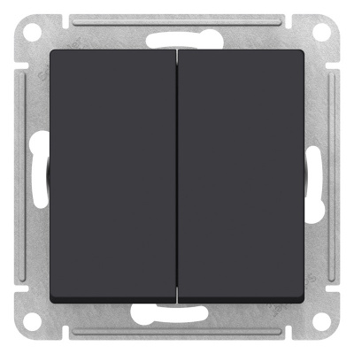 Переключатель 2-клавишный сх.6 10AX механизм Schneider Electric AtlasDesign Карбон Systeme Electric AtlasDesign ATN001065