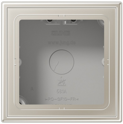 Коробка для накладного монтажа 1-ая с рамкой Jung Cталь Jung LS серия ES2581A-L
