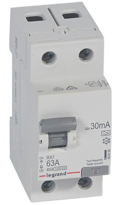 Устройство защитного отключения 2P 63A тип A 30mA Legrand RX3 Legrand RX3 402038
