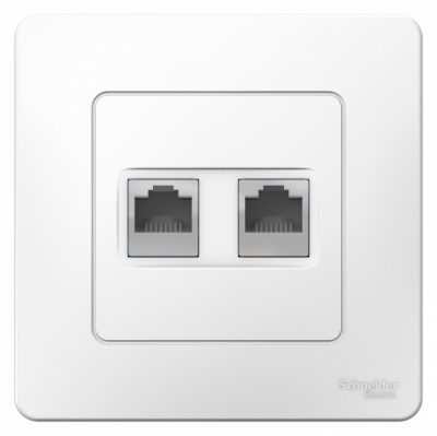 Розетка компьютерная скрытой установки RJ45 кат.5E + телефон RJ11 Systeme Electric Blanca Белый Systeme Electric Blanca BLNIS045111
