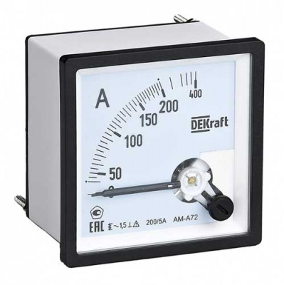 Амперметр аналоговый 600/5А AC 96х96мм КТ 1,5 трансф. подкл. DEKraft DEKraft  50236DEK