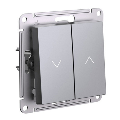 SE AtlasDesign Выключатель 2-клавишный для жалюзи Сталь 2х сх.4 10А мех Systeme Electric AtlasDesign ATN000919