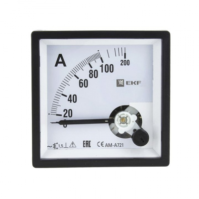 Амперметр аналоговый на панель 72х72 квадратный вырез 1500A трансф. подкл. EKF PROxima AM-A724 EKF  ama-721-1500