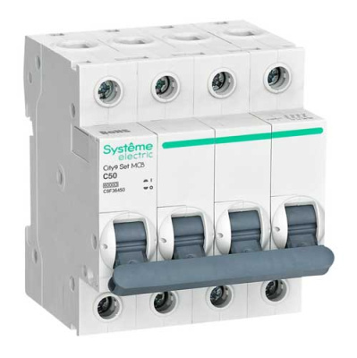 Systeme Electric City9 Set Автомат (АВ) С 50А 4P 6kA 400В Systeme Electric City9 C9F36450