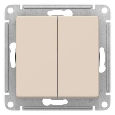 Выключатель 2-клавишный сх.5 10AX механизм Schneider Electric AtlasDesign Бежевый Systeme Electric AtlasDesign ATN000251
