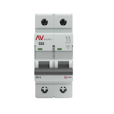 Автоматический выключатель 2P 20 A C 6kA EKF Averes AV-6 EKF Averes AV-6 mcb6-2-20C-av