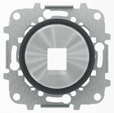 Накладка розетки информационной 1-ой / кольцо ABB NIE Skymoon Стекло черное 8618.1 CN ABB Skymoon 2CLA861810A1501