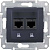 Розетка компьютерная 2-ая RJ45 кат.6 STP экранированная Schneider Electric Sedna Графит