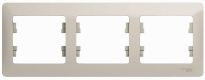 Рамка 3-постовая горизонтальная Systeme Electric Glossa Молочный Systeme Electric Glossa GSL000903